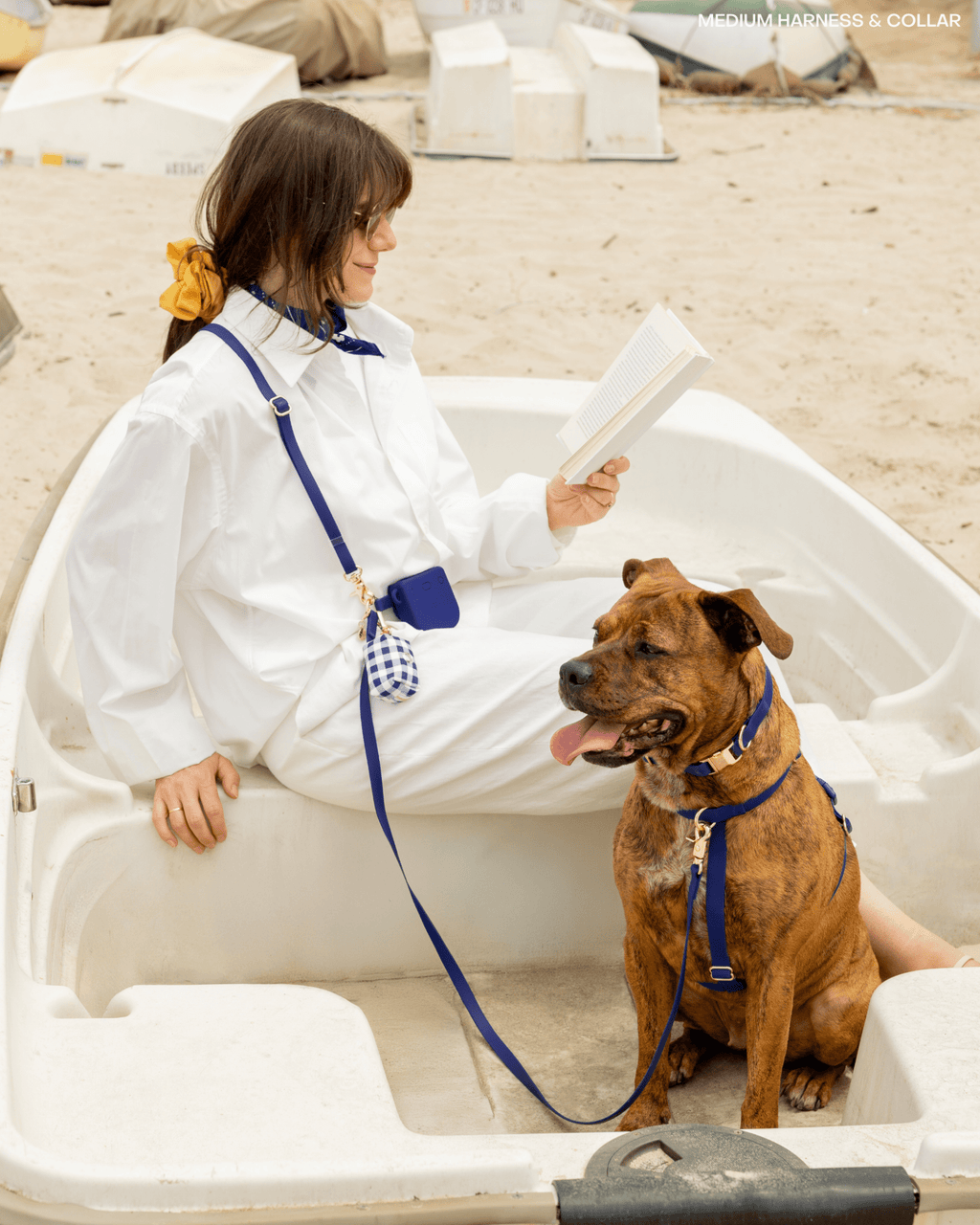 Signature Navy 4-in-1 Convertible Hands Free Cloud Dog Leash