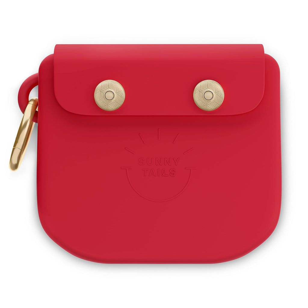 Cherry Red Snap Dog Treat Pouch